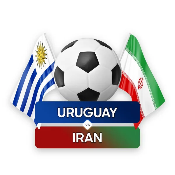 Uruguay vs Iran national teams soccer football match competition concept.