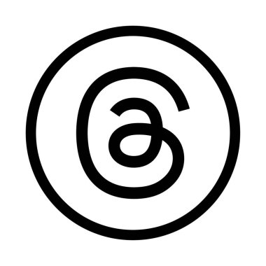 Dairesel arkaplanda düz iplikler logo ikonu vektörü