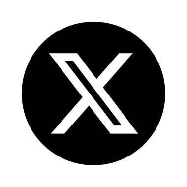 Siyah arkaplanda X Twitter Sosyal Medya Platformu logo vektörü