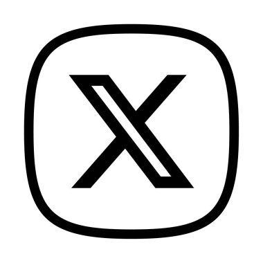 Beyaz arkaplanda X Twitter Sosyal Medya Platformu logo vektörü