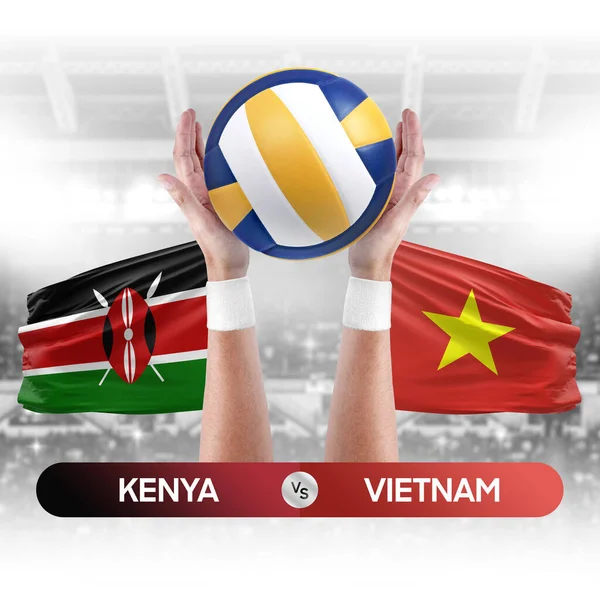 Kenya vs Vietnam national teams volleyball volley ball match competition concept.