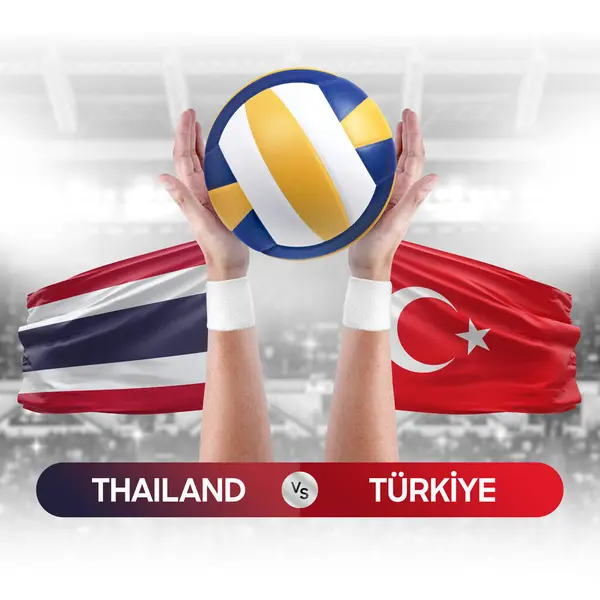 Thailand Turkiye Nationalmannschaften Spielkonzept Volleyball — Stockfoto