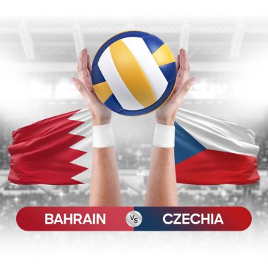 Bahreyn, Çek milli takımlarına karşı voleybol voleybol maçı konsepti.