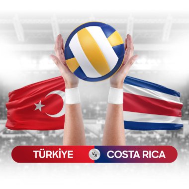 Türkiye Kosta Rika milli takımlarına karşı voleybol voleybol maçı konsepti.