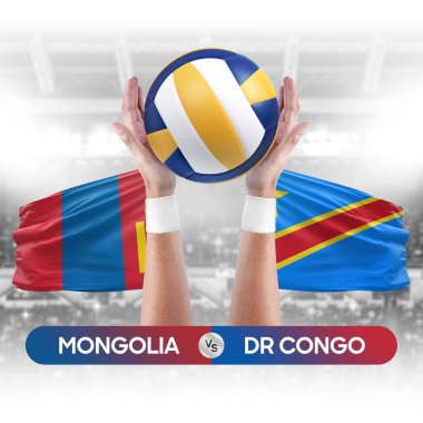 Moğolistan, Dr Kongo milli takımlarına karşı voleybol voleybol topu yarışma konsepti.