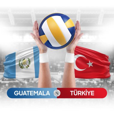 Guatemala, Türkiye milli takımlarına karşı voleybol voleybol maçı konsepti.