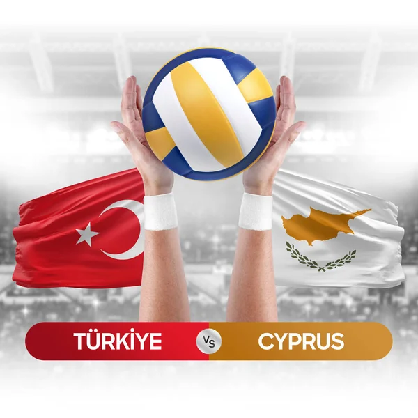 Türkiye Zypern Nationalmannschaften Spielkonzept Für Volleyball Wettkämpfe — Stockfoto