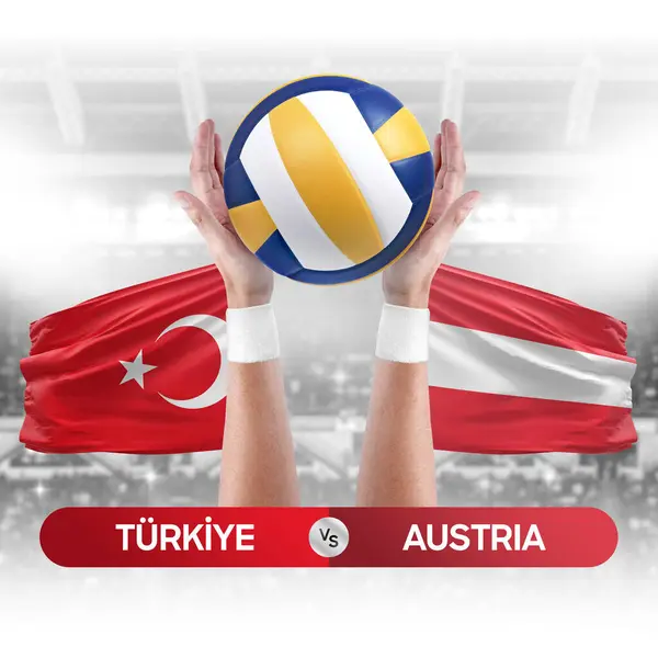 Turkiye Austria Nationalmannschaften Volleyball Spielkonzept — Stockfoto