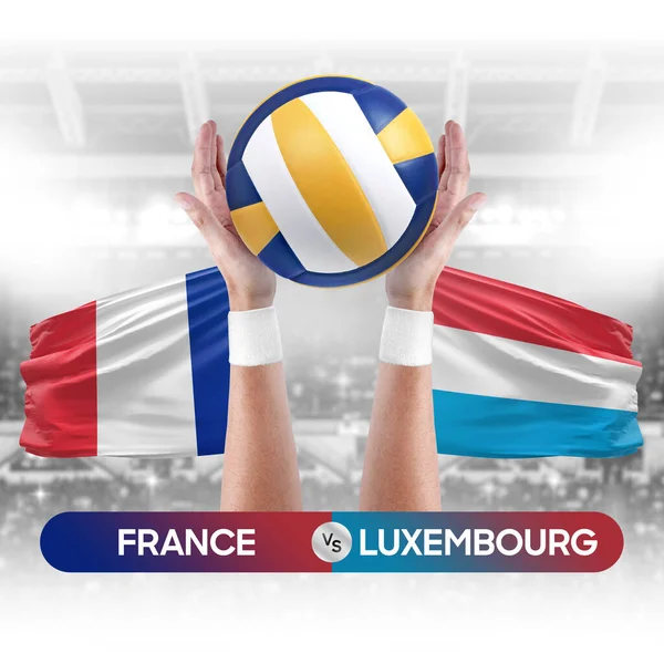 France vs Luxembourg national teams volleyball volley ball match competition concept.