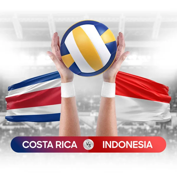 Costa Rica Indonésie Équipes Nationales Volley Ball Match Concept Compétition — Photo
