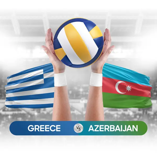 Griechenland Aserbaidschan Nationalmannschaften Volleyball Spielkonzept — Stockfoto