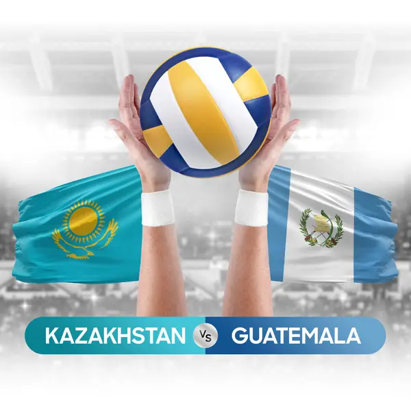 Kazakhstan vs Guatemala national teams volleyball volley ball match competition concept.
