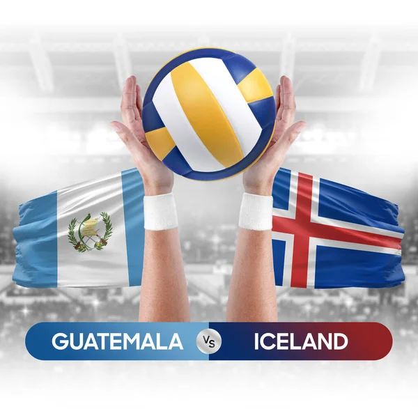 Guatemala İzlanda milli takımlarına karşı voleybol voleybol maçı konsepti.