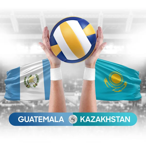 Guatemala vs Kazakhstan national teams volleyball volley ball match competition concept.