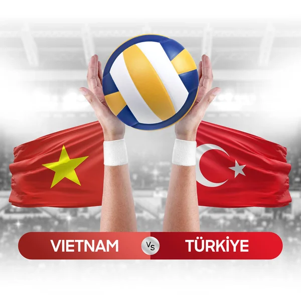 ベトナム対トルコ代表 バレーボールバレーボール競技コンセプト — ストック写真