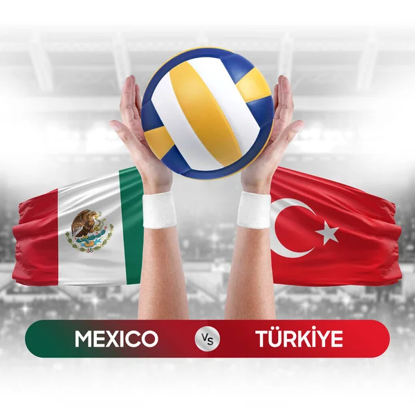 Mexico vs Turkiye national teams volleyball volley ball match competition concept.
