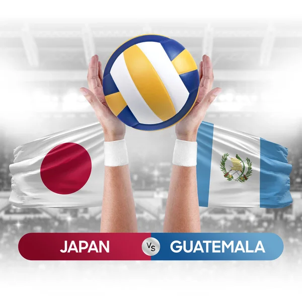 Japan vs Guatemala national teams volleyball volley ball match competition concept.