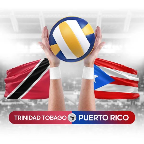 stock image Trinidad Tobago vs Puerto Rico national teams volleyball volley ball match competition concept.