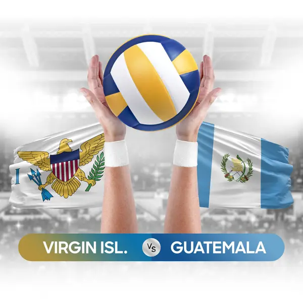 Virgin Islands vs Guatemala national teams volleyball volley ball match competition concept.