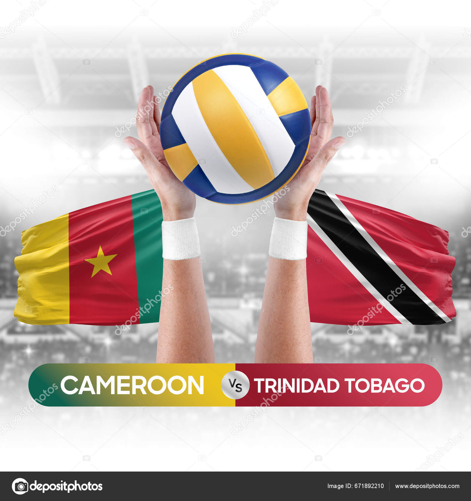 Cameroon Trinidad Tobago National Teams Volleyball Volley Ball Match