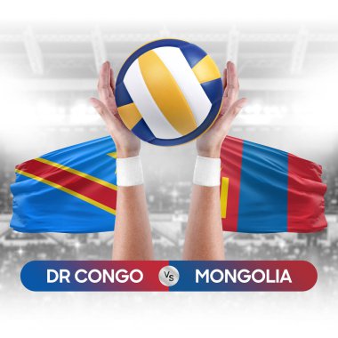 Dr Kongo Moğolistan milli takımlarına karşı voleybol voleybol topu yarışma konsepti.