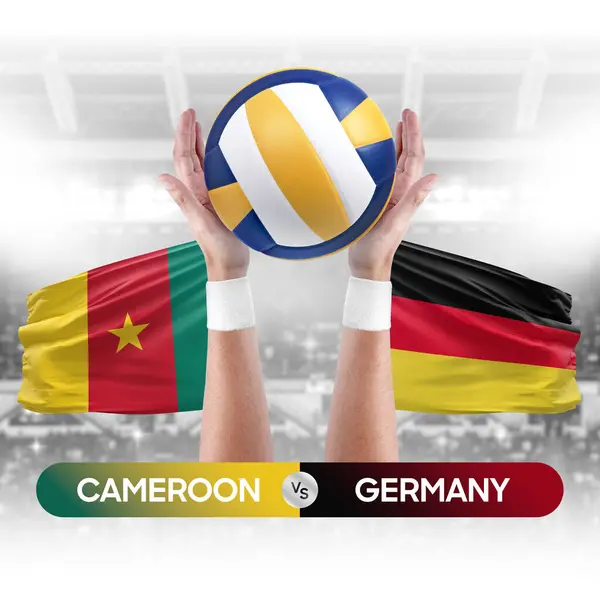 stock image Cameroon vs Germany national teams volleyball volley ball match competition concept.