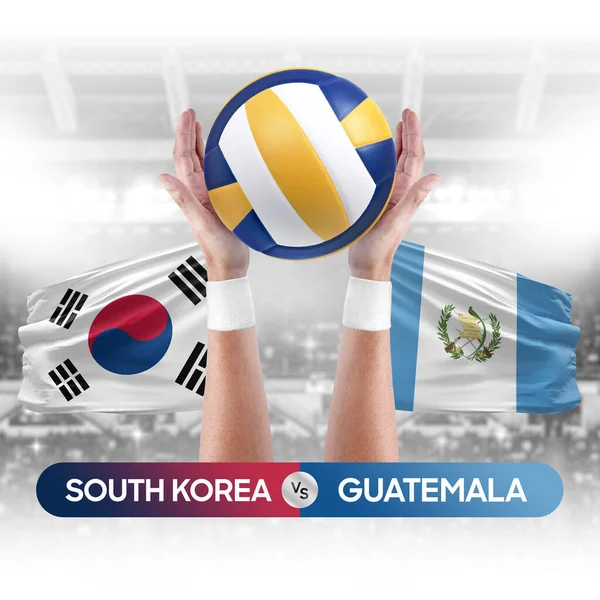 South Korea vs Guatemala national teams volleyball volley ball match competition concept.