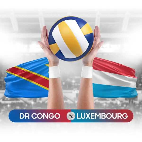 Dr Congo vs Luxembourg national teams volleyball volley ball match competition concept.