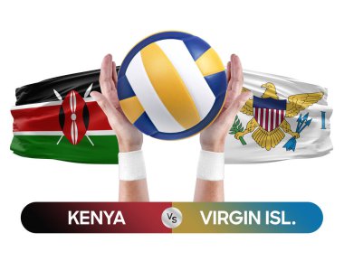 Kenya Virgin Adaları milli takımlarına karşı voleybol voleybol topu yarışma konsepti.