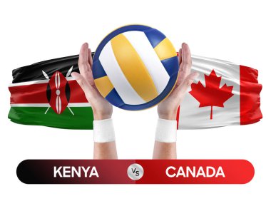 Kenya, Kanada milli takımlarına karşı voleybol topu yarışma konsepti.