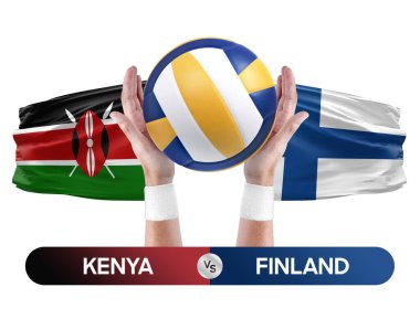 Kenya, Finlandiya milli takımlarına karşı voleybol topu yarışma konsepti.