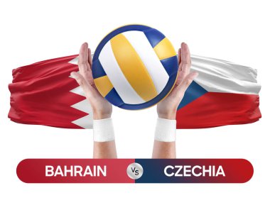Bahreyn, Çek milli takımlarına karşı voleybol voleybol maçı konsepti.