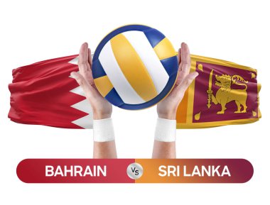 Bahreyn Sri Lanka milli takımlarına karşı voleybol voleybol topu yarışma konsepti.