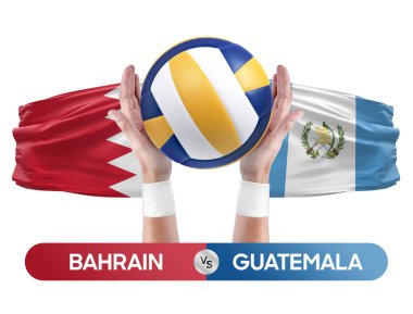 Bahreyn, Guatemala milli takımlarına karşı voleybol voleybol topu yarışma konsepti.