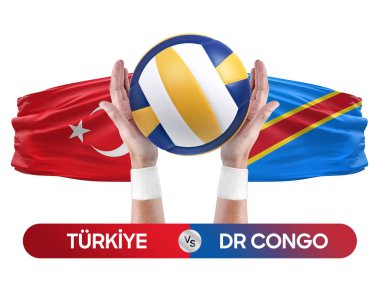 Türkiye, Dr Kongo milli takımlarına karşı voleybol voleybol maçı konsepti.