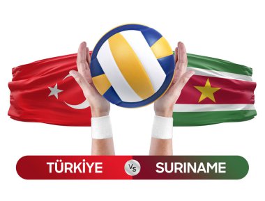 Türkiye Surinam milli takımlarına karşı voleybol voleybol maçı konsepti.