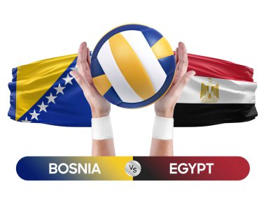 Bosna, Mısır milli takımlarına karşı voleybol voleybol maçı konsepti.