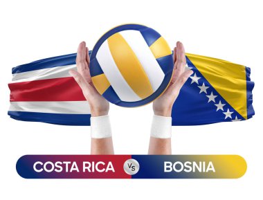 Kosta Rika Bosna milli takımlarına karşı voleybol voleybol maçı konsepti.