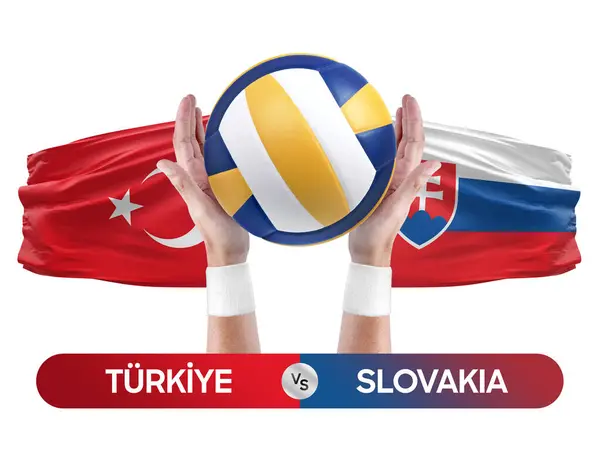 Turkiye Slowakei Nationalmannschaften Volleyball Spielkonzept — Stockfoto