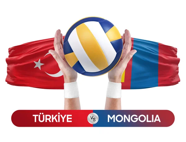 Turkiye Mongolia National Teams Volleyball Volley Ball Match Competition Concept — Stock Photo, Image