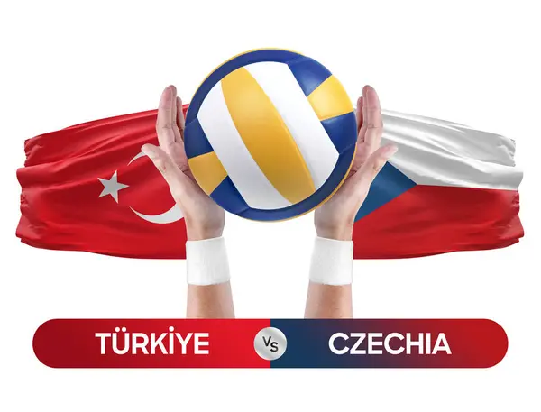Turkiye Czechia Nationalmannschaften Volleyball Spielkonzept — Stockfoto