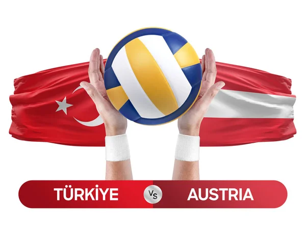 Turkiye对奥地利国家队排球比赛概念 — 图库照片