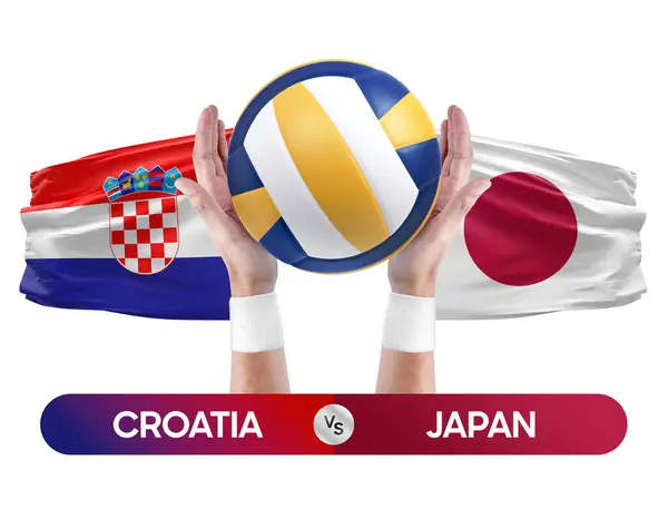Croatia Japan National Teams Volleyball Volley Ball Match Competition Concept — Stock Photo, Image