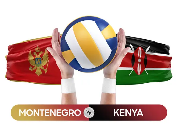 Montenegro vs Kenya national teams volleyball volley ball match competition concept.