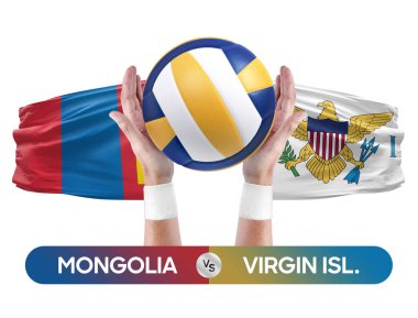 Moğolistan Virgin Adalarına karşı milli takımlar voleybol voleybol topu yarışma konsepti.