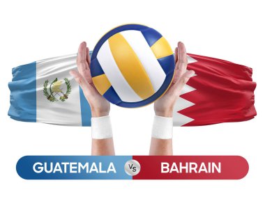 Guatemala Bahreyn milli takımlarına karşı voleybol voleybol topu yarışma konsepti.