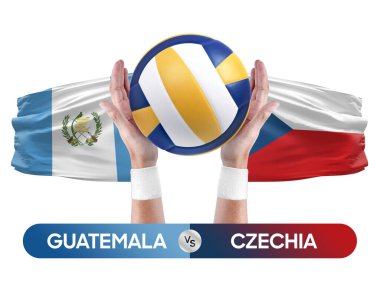 Guatemala, Çek milli takımlarına karşı voleybol voleybol maçı konsepti.