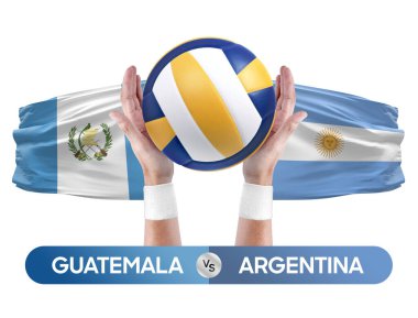 Guatemala Arjantin milli takımlarına karşı voleybol voleybol topu yarışma konsepti.