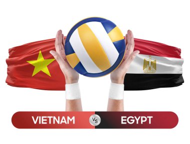 Vietnam, Mısır milli takımlarına karşı voleybol voleybol maçı konsepti.