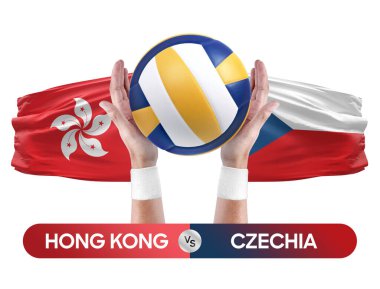 Hong Kong, Çek milli takımlarına karşı voleybol voleybol maçı konsepti.